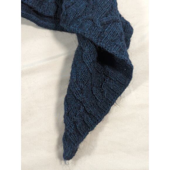 Elsaradi Italy M Blue Alpaca Wool Blend Knit Open Front Cardigan Sweater - Picture 4 of 11